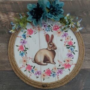 Floral Bunny Wall Decor